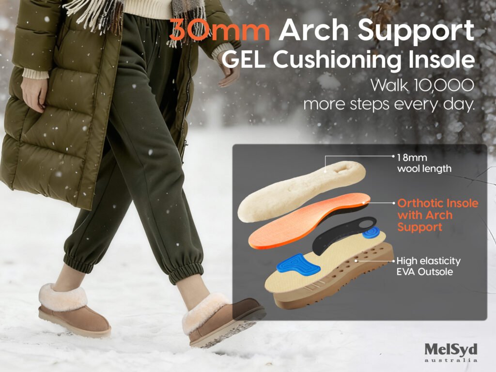 MelSyd chestnut arch support mini boots for walking comfort