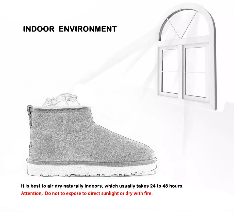 air drying sheepskin boots naturally