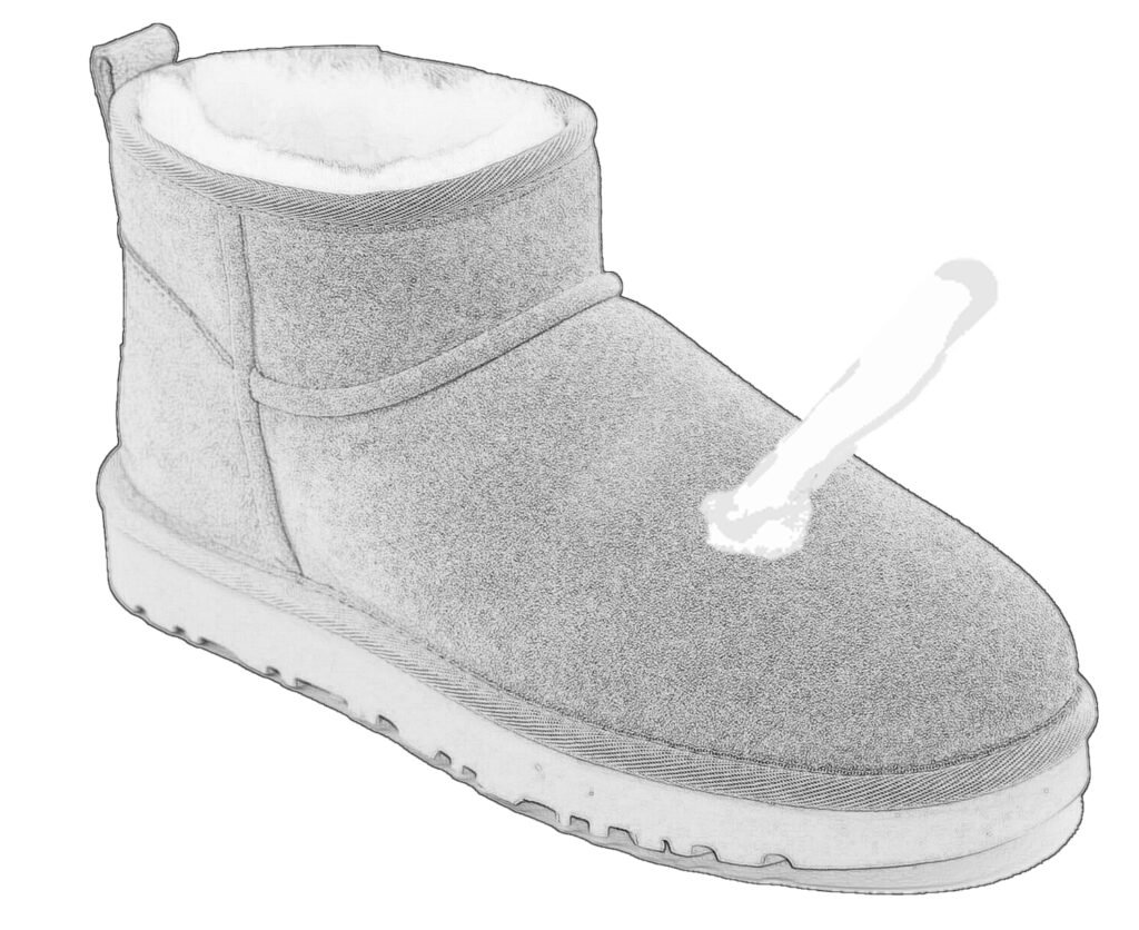 blotting moisture from boots